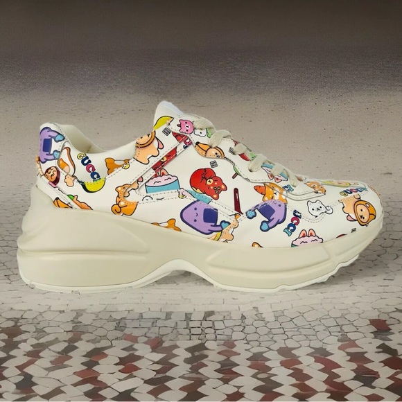 GUCCI Rhyton Love Parade Anime Zoo Animal Logo Women Sneakers Size EU 40.5 - Picture 7 of 13